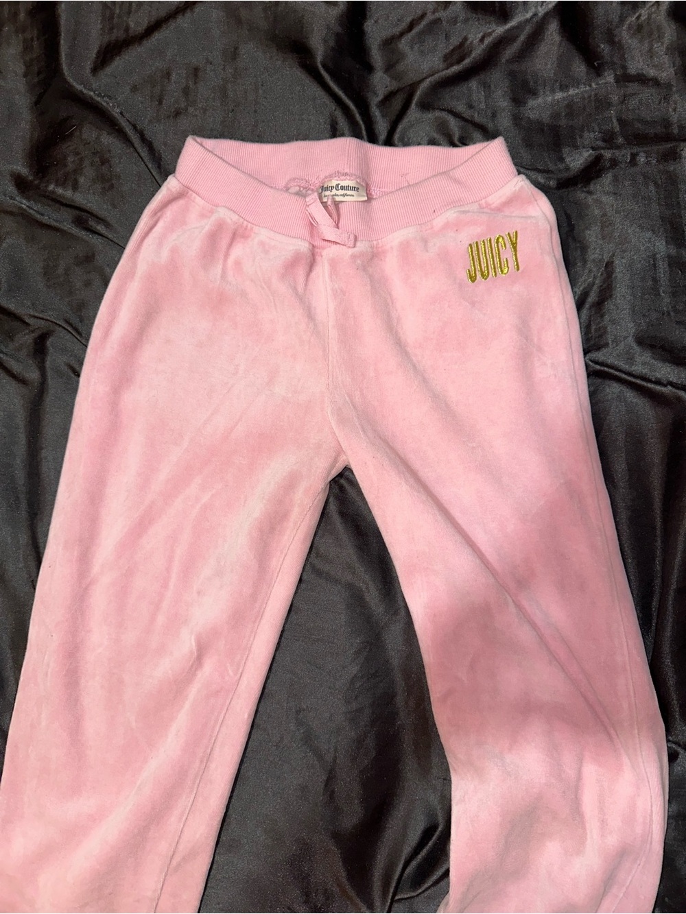 Juicy Couture Light Pink Velour Girls' Joggers with Gold Logo